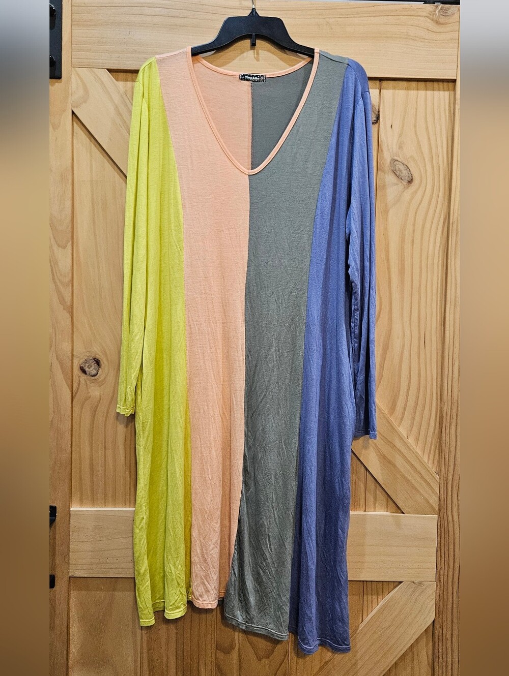 NWOT | Story Teller Colorblock Long Sleeve V-Neck Tunic Dress | 1X